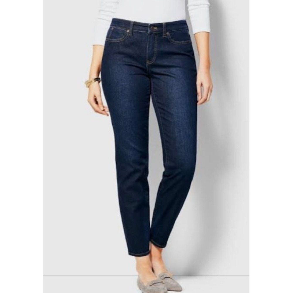 Talbots Flawless Five-Pocket Slim Ankle Curvy Jeans Dark Wash Women's 6 EUC